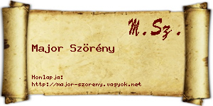 Major Szörény névjegykártya